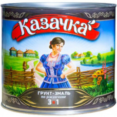 Эмаль-грунт по ржавчине Казачка серая 0,9 кг.